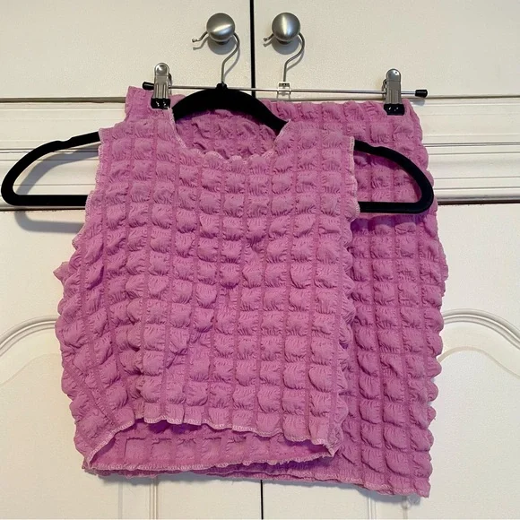 Boohoo Pink Bubble Matching Set Sz Small - Picture 3 of 6